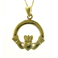 Image for 14K Yellow Gold Claddagh Pendant, Large