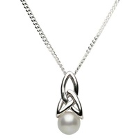 Image for Celtic Pearl Trinity Knot Pendant in Sterling Silver
