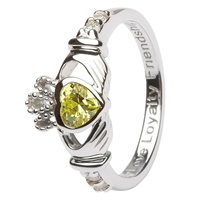 Image for Silver Claddagh Birthstone Rings, August