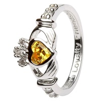 Image for Silver Claddagh Birthstone Rings, November