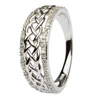 Image for 14K White Gold Ladies Celtic Knot Diamond Ring