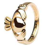 14K Yellow Gold Claddagh Ring Love Loyalty Friendship