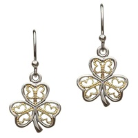 Image for Sterling Silver Filigree Shamrock Earrings