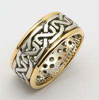 Image for Mens Two-Toned Sheelin Heavy Pierced Celtic Wedding Ring