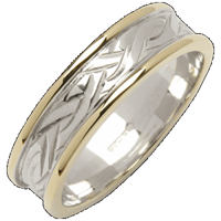 Image for Mens 18K Two-Toned Gold Livia Flat Narrow Wedding Band