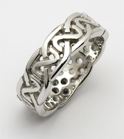 Image for Ladies 10K White Gold Sheelin Medium Pierced Celtic Wedding Band