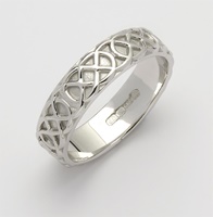 Image for Mens 14K White Gold Sheelin Narrow Celtic Wedding Band