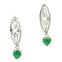 Image for Sterling Silver Celtic Trinity Stone Set Earrings