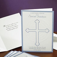 Image for Embossed Special Grandson Baptismal Card