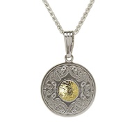 Image for Sterling Silver and 18K Gold Celtic Warrior Round Pendant, Medium