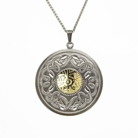 Image for Sterling Silver and 18K Gold Celtic Warrior Round Pendant, Large