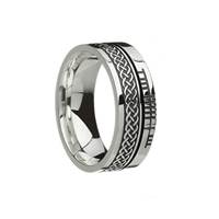 Sterling Silver Comfort Fit Celtic Knot Faith Band