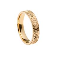 Image for Celtic Warrior Shield 14K Gold Narrow Band with Full Surrounding Detail