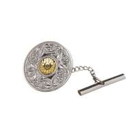 Image for Sterling Silver Large Warrior Tie Tac with 18K Center