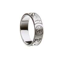 Celtic Warrior Shield Sterling Silver 6mm Band