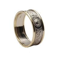 Image for Celtic Warrior Shield Sterling Silver with Yellow Gold Trims 9mm Ladies Band