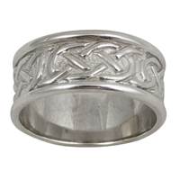 Image for Ladies 14K White Gold Sheelin Wide White Celtic Band with Edges