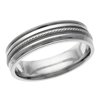 Image for Braided Center 10kt Gold Band with Rails