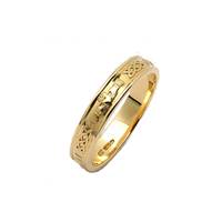 Image for Narrow Corrib Claddagh Wedding Band 14k Gold