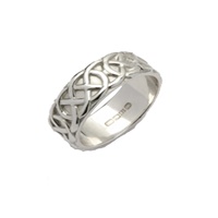 Image for Celtic Sheelin Wide Irish Wedding Band 14K White Gold Size 4 to 8.5