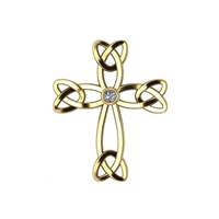 Image for 14K Yellow Gold Birthstone Celtic Cross