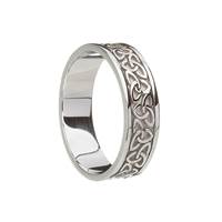 Image for Sterling Silver Florentine Finish Solid Trinity Knot Band
