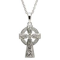 Image for Sterling Silver Celtic Cross Pave Set