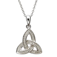 Image for Pave Set Sterling Silver Trinity Knot Pendant