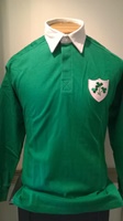 Long Sleeved Solid Green Rugby Shirt Padded Shoulders