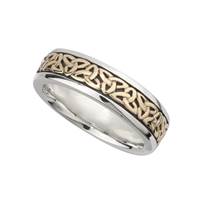 Image for Sterling Silver and 10k Gold Trinity Band