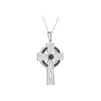 Sterling Silver Small Marble Celtic Cross Pendant