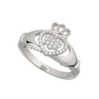 Image for Double Heart Claddagh with CZs