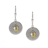 Sterling Silver with 18K Gold Beads Celtic Warrior Earrings, Small