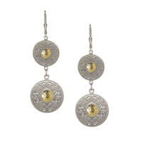 Image for Celtic Warrior Double Drop Earrings Sterling Silver and 18kt