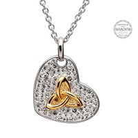 Image for Celtic Trinity Heart Pendant Encrusted With Swarovski Crystals