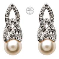 Image for Celtic Pearl Earrings Adorned By Swarovski Crystals