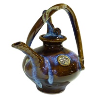 Image for Colm De Ris Irish Pottery, Spiral Tea Pot Blue