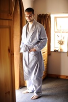 Image for Traditional Irish Bath Robe Green Stripe