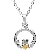 Image for Platinum Plated Claddagh Pendant