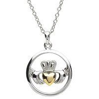 Image for Platinum Plated Claddagh Pendant