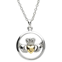 Platinum Plated Claddagh Pendant