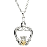 Image for Platinum Plated Claddagh Pendant