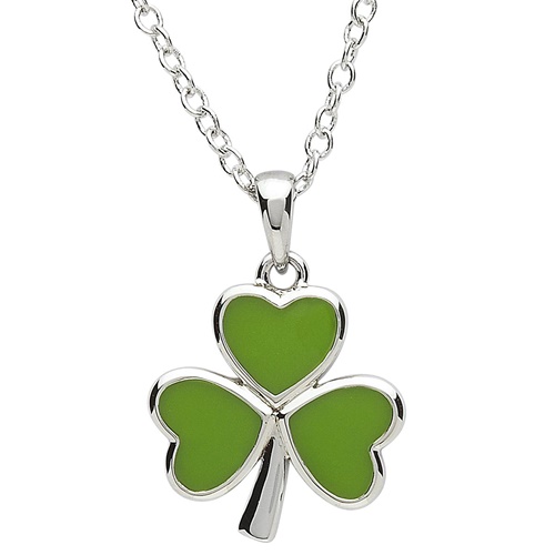 Platinum Plated Shamrock Pendant