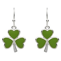 Image for Platinum Plated Shamrock Earring