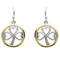 Platinum Plated Shamrock Earring