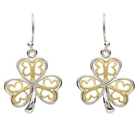 Image for Platinum Plated Shamrock Earring