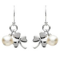 Image for Platinum Plated Shamrock Earring