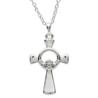 Image for Platinum Plated Claddagh Necklace