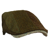 Image for Hanna Hat Striped Striped Patchwork Donegal Touring Cap, Brown