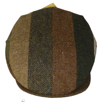 Image for Hanna Hat Striped Tweed Patchwork Vintage Cap, Brown